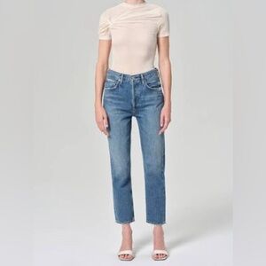 AGOLDE Riley High Rise Straight Crop Jeans
